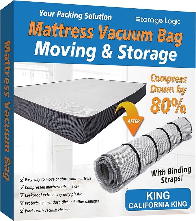 Foam Mattress Vacuum Bag with 4 Adjustable Straps, King/California-King | by StorageLogic