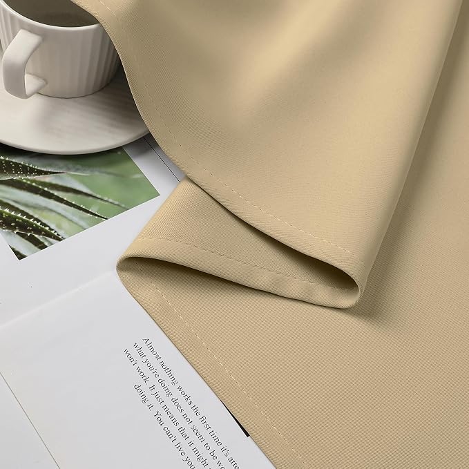 CUCRAF Beige Blackout Curtains 96 inch Length 2 Panels Set, Room Darkening - Image 10