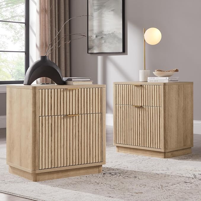 T4TREAM 23'' Fluted Nightstand Set of 2 by T4TREAMFurniture