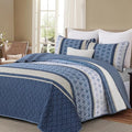 Dinjoy King Size Quilt Set Boho, Soft Striped Bedspreads, 3 Pieces Lightweight by DINJOY