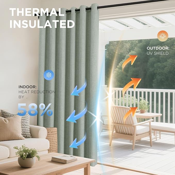 Joydeco Sage Green Blackout Curtains 96 Inches Long, Curtains 96 Inch Length 1 - Image 4