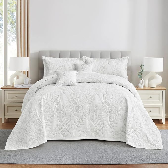 HZ & HY Oversized King Bedspreads, 5-Piece Quilt Set, Lightweight Reversible by HZHY