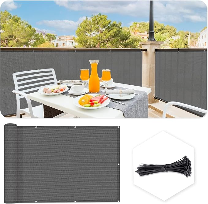 Custom Size 3'x3' Dark Grey Fence Covering Privacy Screen Windscreen by SUNLAX