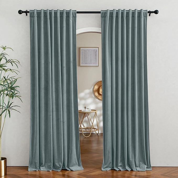 RYB HOME Velvet Curtains 90 inches Long by RYBHOME