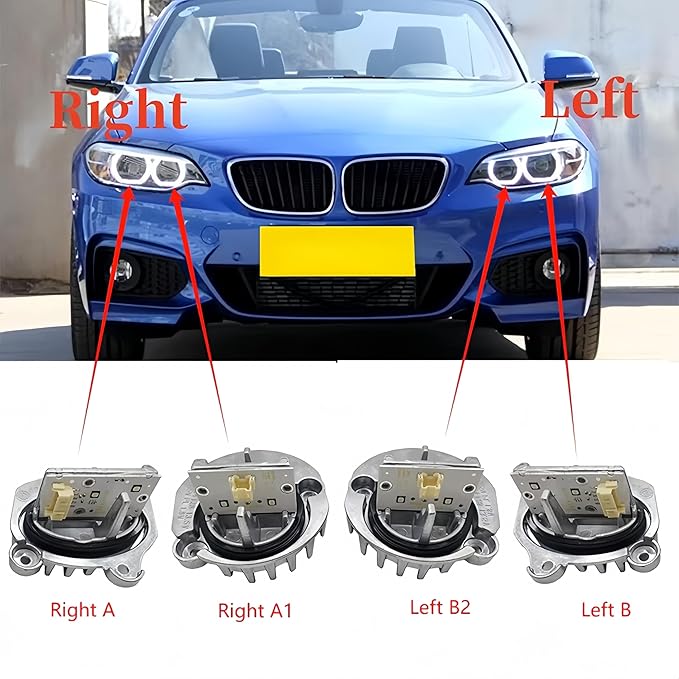 SOCAL-LED LIGHTING Yellow Angel Eye Daytime Running Light DRL Xenon Headlight Insert Diode Module LED Control Unit Fit for BMW 2014-2017 F87 F22 F23 M2 2 SERIES, Pack of 4