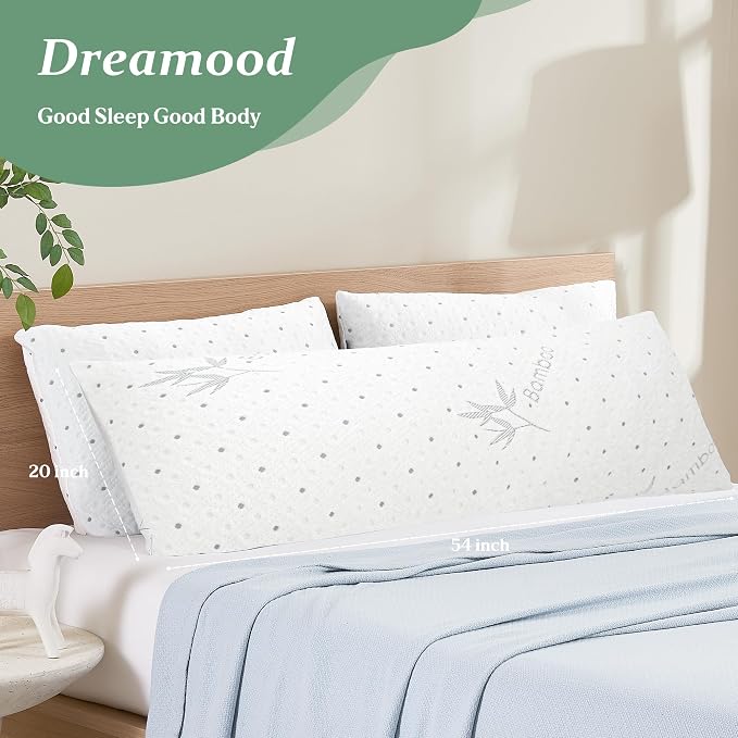Dreamood Body Pillow with Soft Pillowcover Shredded Memory Foam - Image 4