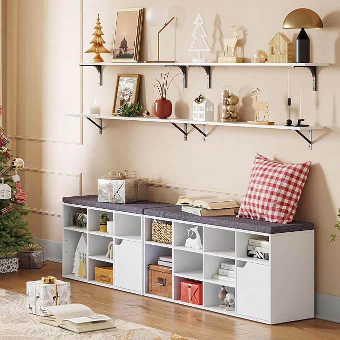 Long Wall Shelves, 47.3Inch Wooden Floating Shelves - Image 2