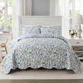 3-Piece Quilt Set Quilted Bedspread Lightweight Coverlet Set Garden Style by Travan