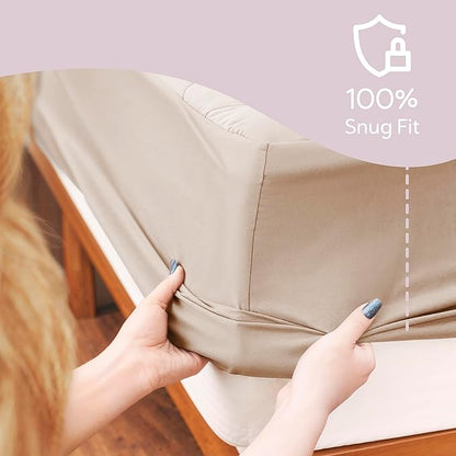 Hearth & Harbor 12 Pack California King Size Quilted Fitted Mattress Pad Cover, 100% Waterproof Mattress Protectors, Deep Pocket Fitted Mattress Cover 8" - 21" (72" x 84", Beige Cream)