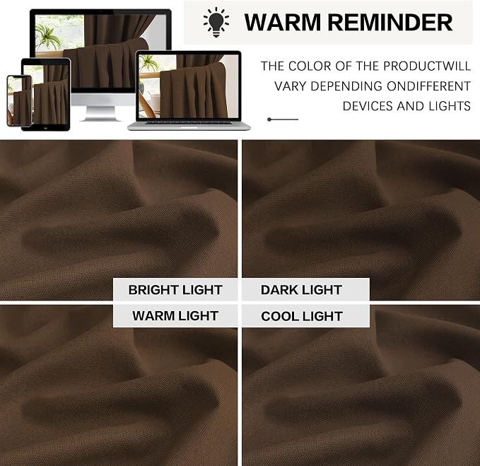 Brown Linen Textured Blackout Curtains 120 Inches Long - Image 8