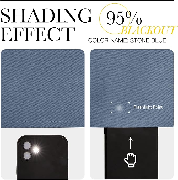 NICETOWN Stone Blue Blackout Curtains - Image 5