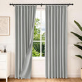 Etherealveil Light Gray Pinch Pleated Blackout Curtains 2 Panels 52"x102" | by Etherealveil