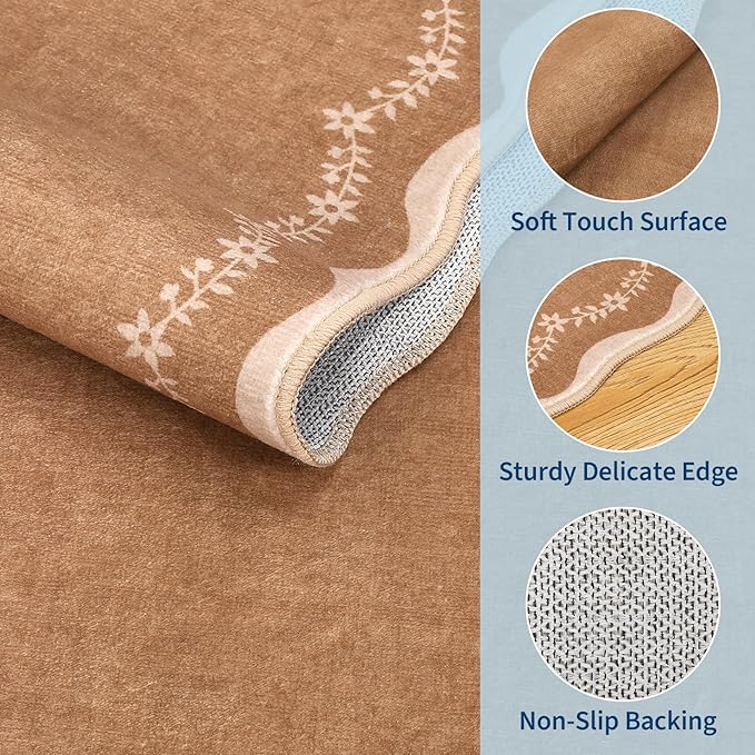 GarveeHome 6x9 Scalloped Area Rug Soft Washable Rug - Image 4
