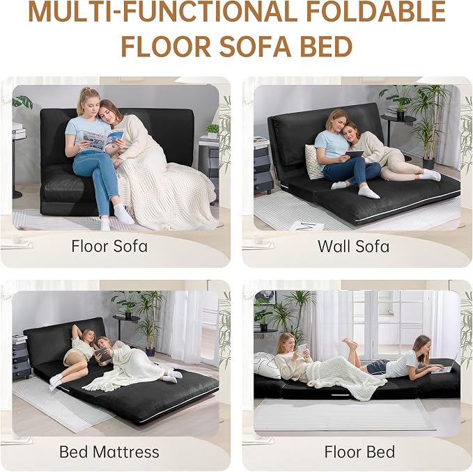 Cvortll 4-in-1 Folding Sofa Bed, Memory Foam Bean Bag Chair, Large Convertible - Image 6