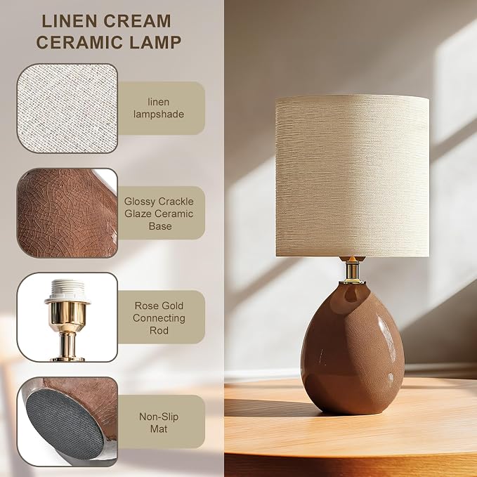 18.5" Table Lamp Set of 2 for Living Room Bedroom, Bedside Lamps for Night - Image 4