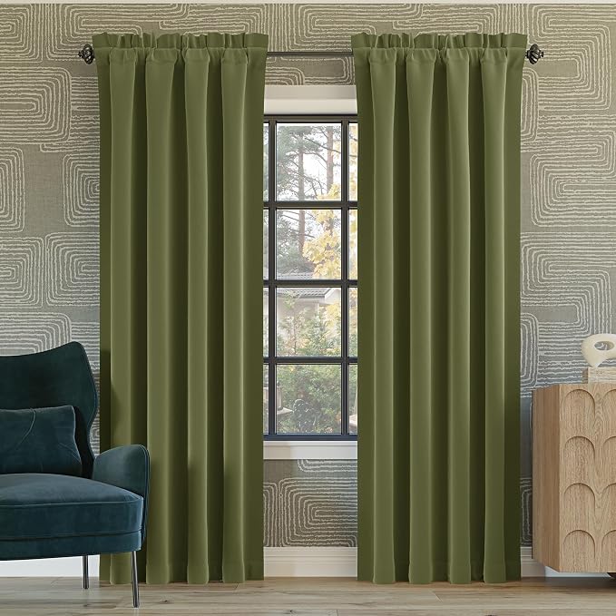 Sun Zero Oslo Theater Grade Extreme 100% Blackout Rod Pocket Curtain Panel by SunZero%E2%84%A2