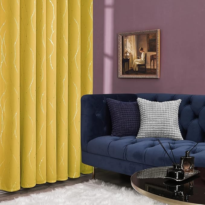 Deconovo Living Room Curtains 63 Inches Long, Thermal Insulated, Room Darkening - Image 4
