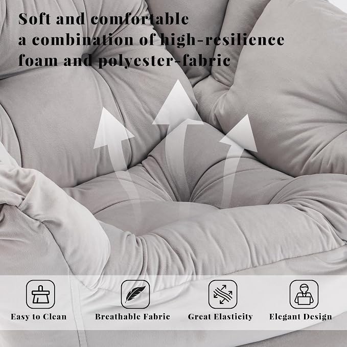 Lazy Chair with Ottoman, Comfy Reading Chair, Lounge Chair - Image 6
