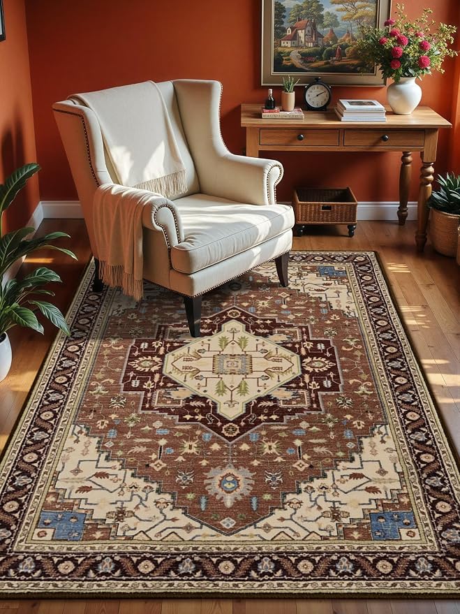 Macgace Washable Vintage Small Area Rug by Macgace