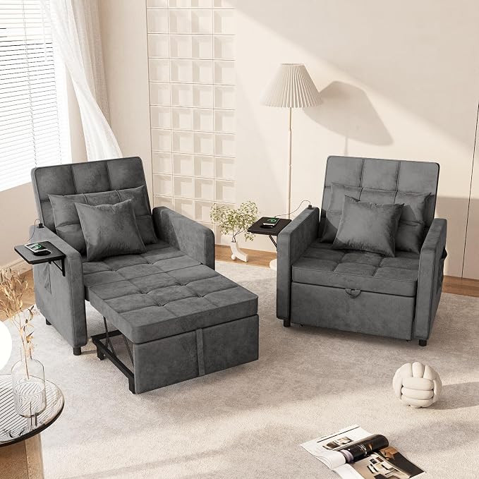 Convertible Sleeper Chair Bed, 3-in-1 Sofa Bed - Image 7