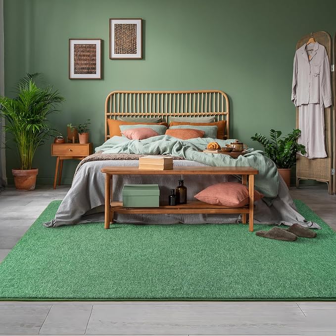 2x6 Runner Rug for Hallway, Long Runner Rugs Non Slip, Matte Green | Soft - Image 7