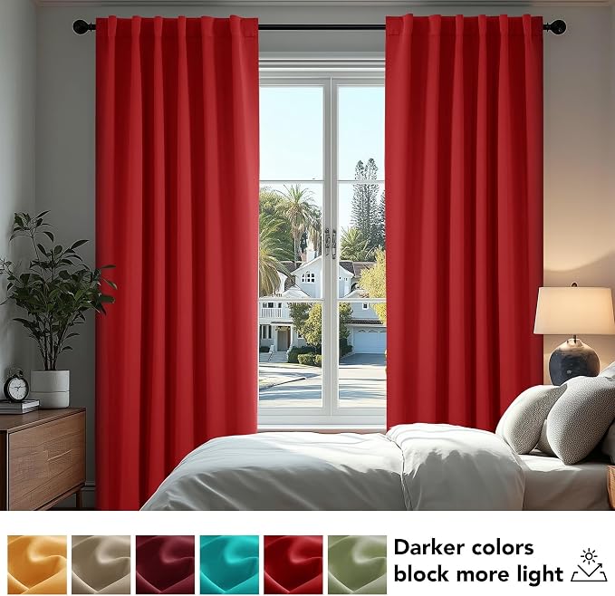 Deconovo Blackout Curtains for Bedroom, Living Room Curtains 63 Inches Long | - Image 5