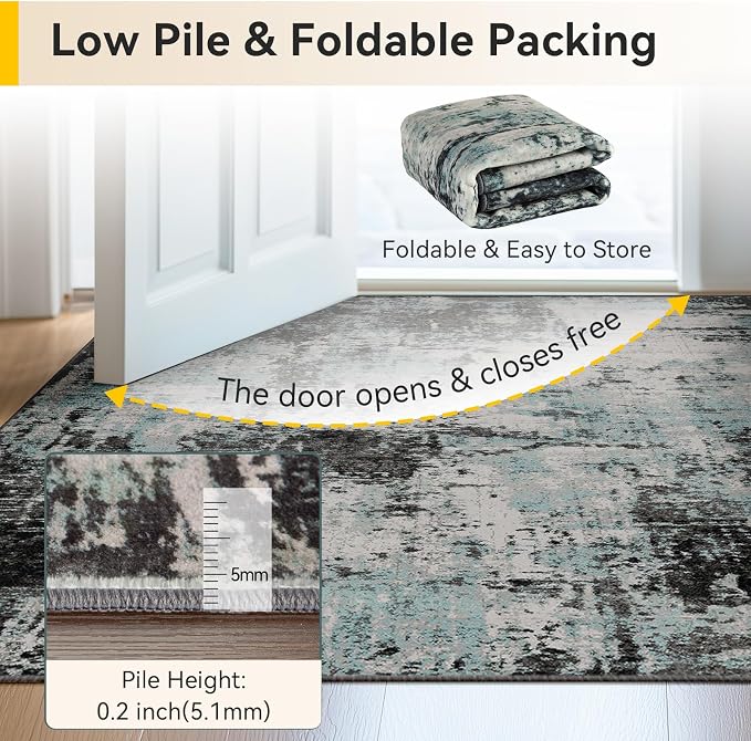RELEANY Washable 10'x14' Abstract Area Rug - Image 8