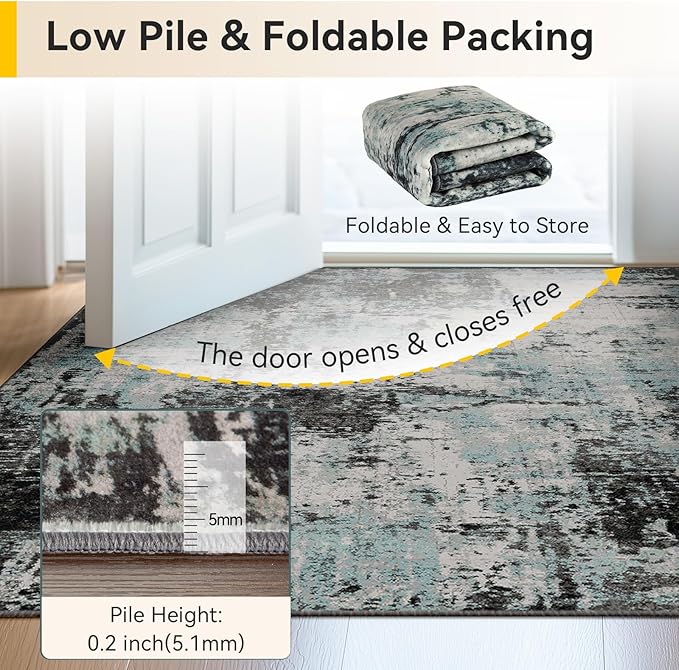 RELEANY Washable Round 8ft Area Rug - Image 5