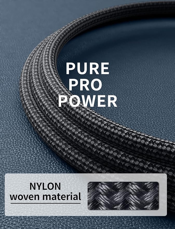 Extra Long USB C to USB C Cable 15FT, 100W USB C Cable Fast Charging, Upgraded Extra Durable Braided USB C Cord for iPhone 17 16 15 Pro Max, MacBook Pro, Samsung Galaxy S10 S9 Plus, LG and More-1Pack