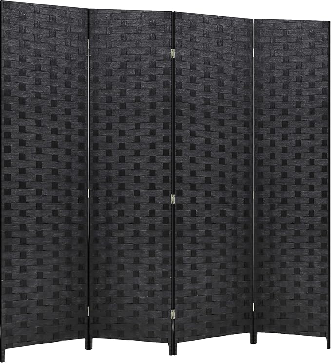 FDW Room Divider Wood Screen 4 Panel Folding Portable Partition Screens Wooden by FDW