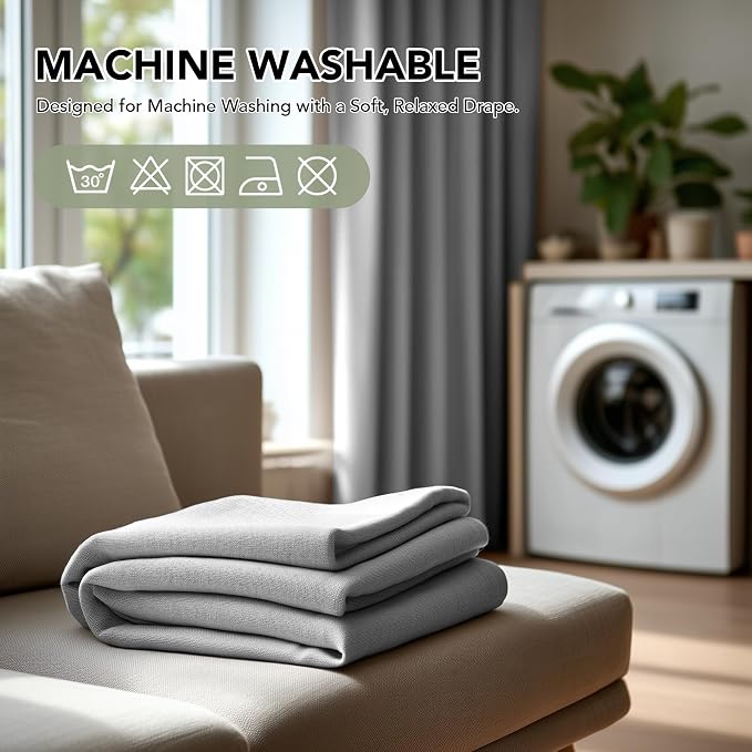 Deconovo Faux Linen 100% Blackout Curtains - Image 7