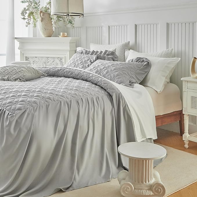 Ruffle Skirt Bedspread Set Flower Style - Image 5