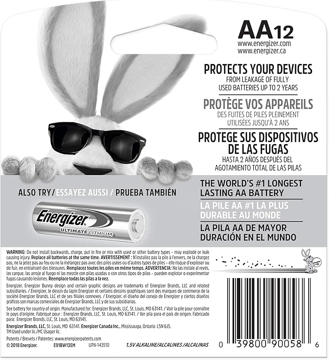Energizer AA Batteries, 12 Count, Double A Max Alkaline Battery (Pack of 2)