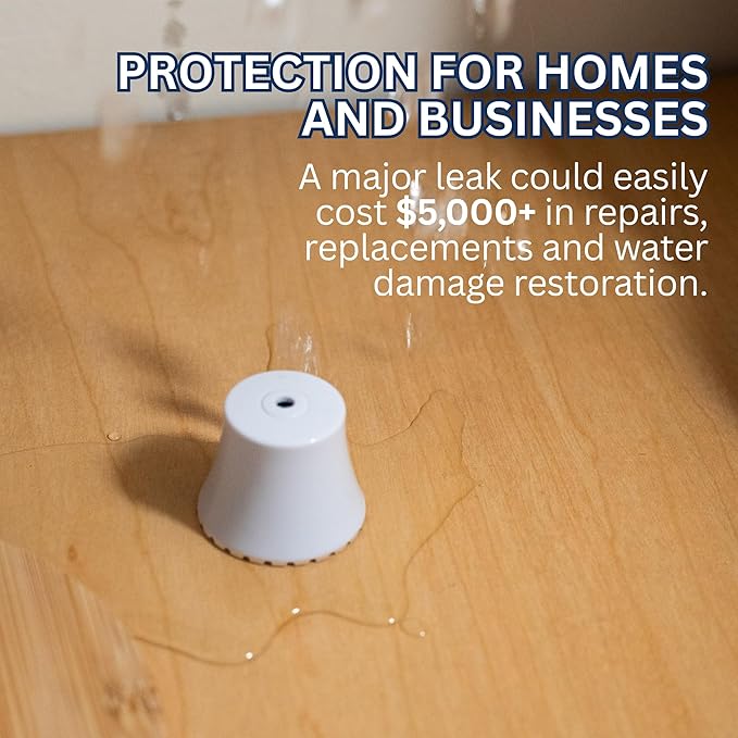 Flood Buzz Small Water Leak Alarm 12-Pack | Ready to Use Right Out of The Box, No Setup Required