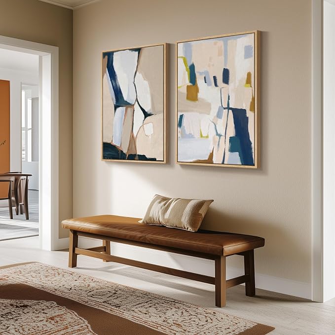 Large Framed Modern Colorful Abstract Wall Art - Image 2