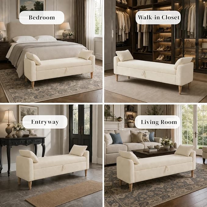 Aoiy & Wifon 65.94" W Large Storage Ottoman Bench, King Size End of Bed Storage - Image 7