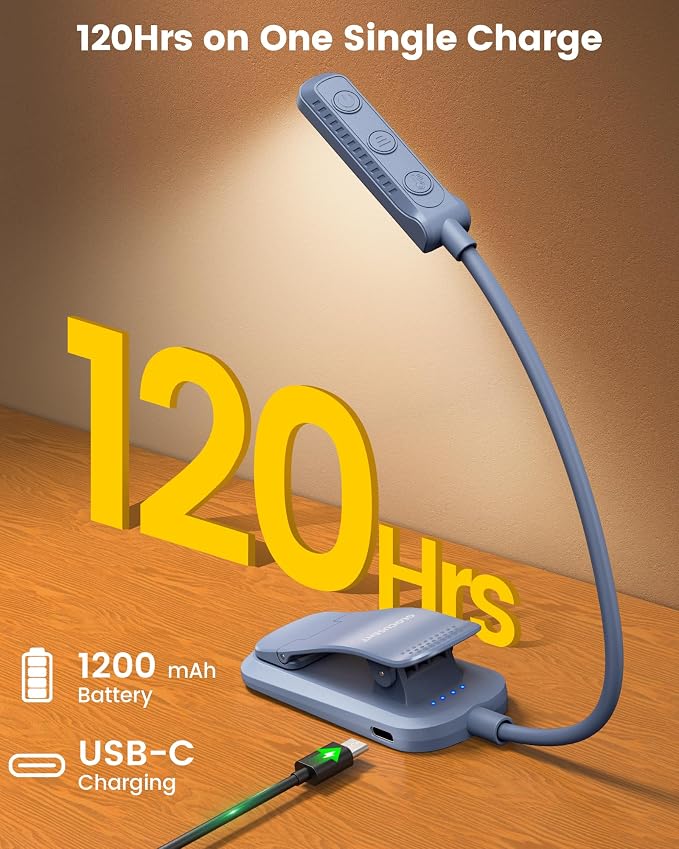 Glocusent 13 LED Book Lights for Reading at Night, Gifts for Book Lovers | - Image 5