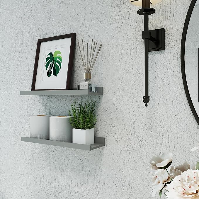 Grey Floating Shelves for Wall Decor, 16 in Shelf - Image 5
