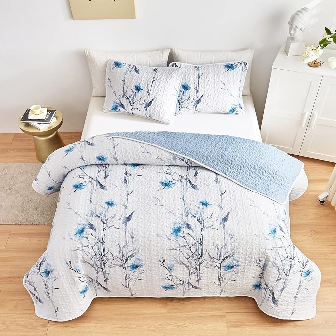 Flysheep Botanical Quilt Set 2 Pieces Twin Size, Soft Microfiber Lightweight - Image 4