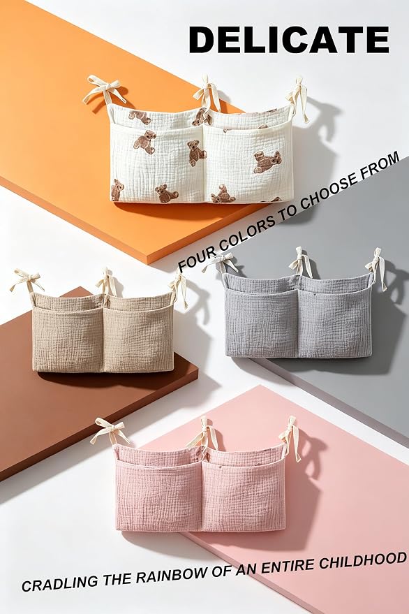 Bedside hanging bag for storing baby milk bottles and blankets - Image 2