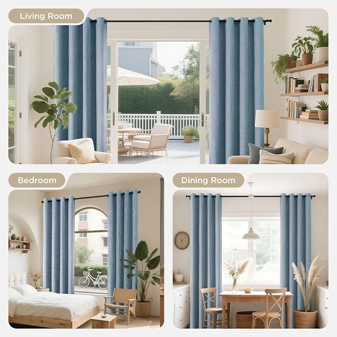 Joydeco Blackout Curtains 72 Inches Long 2 Panels Burg, Room Darkening Curtains - Image 7