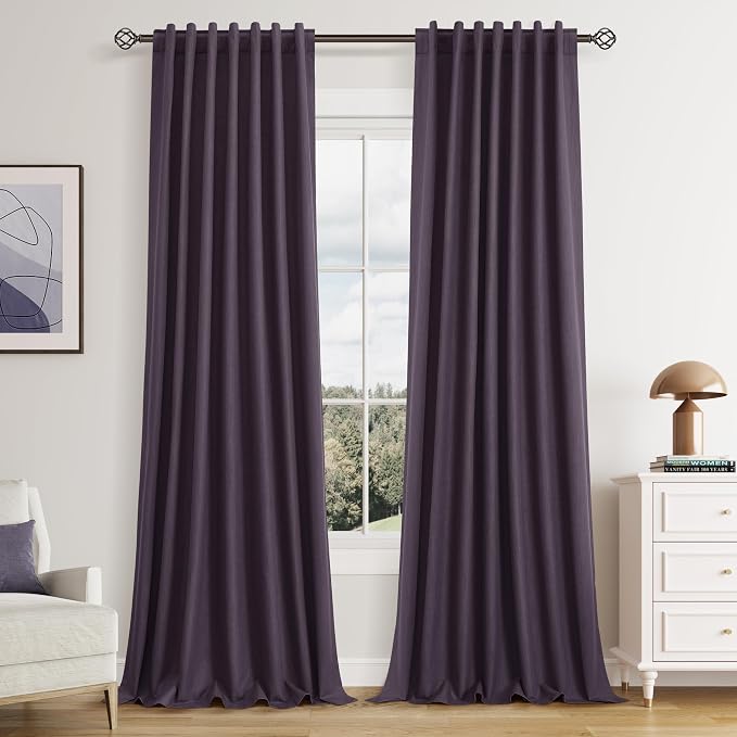 100% Blackout Curtains 96 Inch Length 2 Panels Set by Guken
