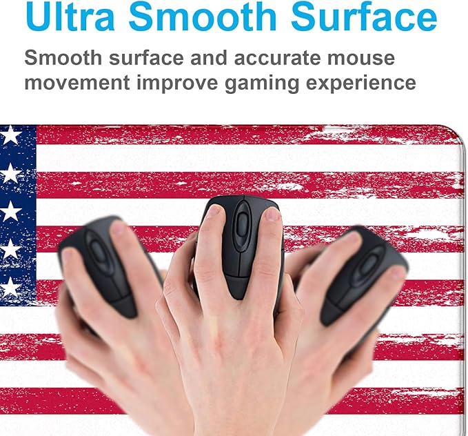 American Flag XXL Extended Mouse Pad, Laptop Pad, Waterproof, Non Slip, Gaming Office and Home Stitching Edge Table Pad 35.4 x 15.7 x 0.12 Inches