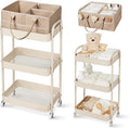 Baby Diaper Caddy, 3 Tier Rolling Cart by Fortella