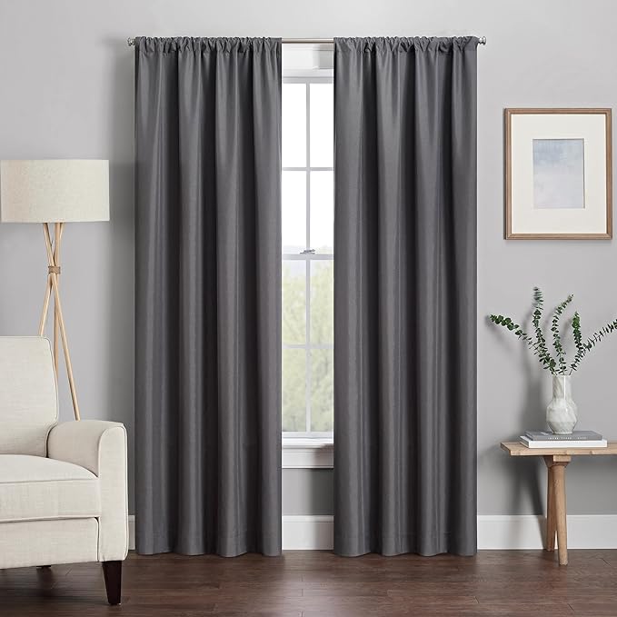 ECLIPSE Kendall Modern Blackout Thermal Rod Pocket Window Curtain by EclipseCurtains