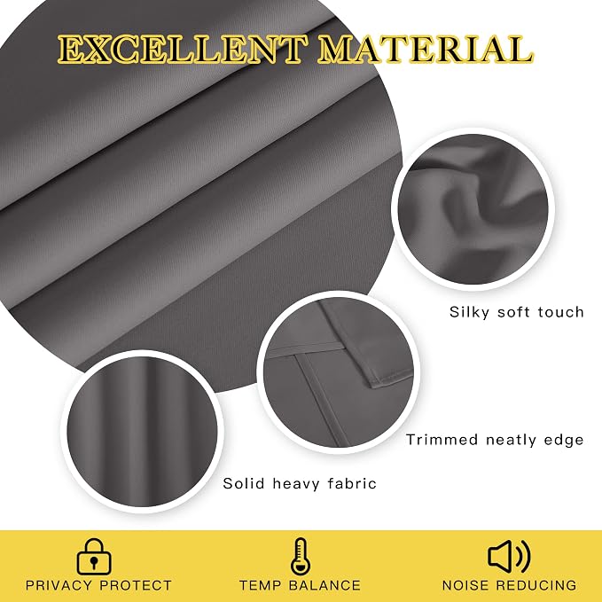 NICETOWN Blackout Sliding Glass Door Curtain 144 inches Long, Grommet Thermal - Image 5