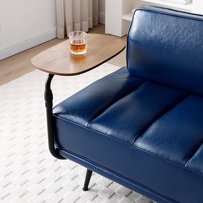 Leather loveseat Sofa, Modern Faux Leather Bedroom Bench - Image 4