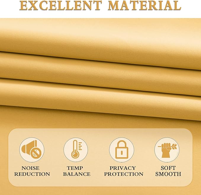 Gold Yellow Blackout Curtains for Kitchen - Image 5
