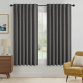 RYB HOME Grey 100% Blackout Curtains 63 Inch Long by RYBHOME