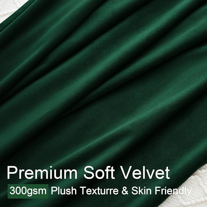 108 Inch Long Hunter Green Velvet Curtains - Image 3